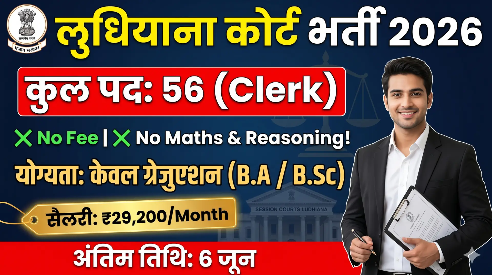 Ludhiana Court Clerk Recruitment 2026
