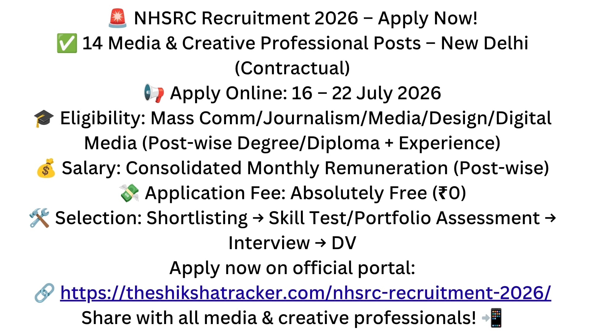 NHSRC Recruitment 2026