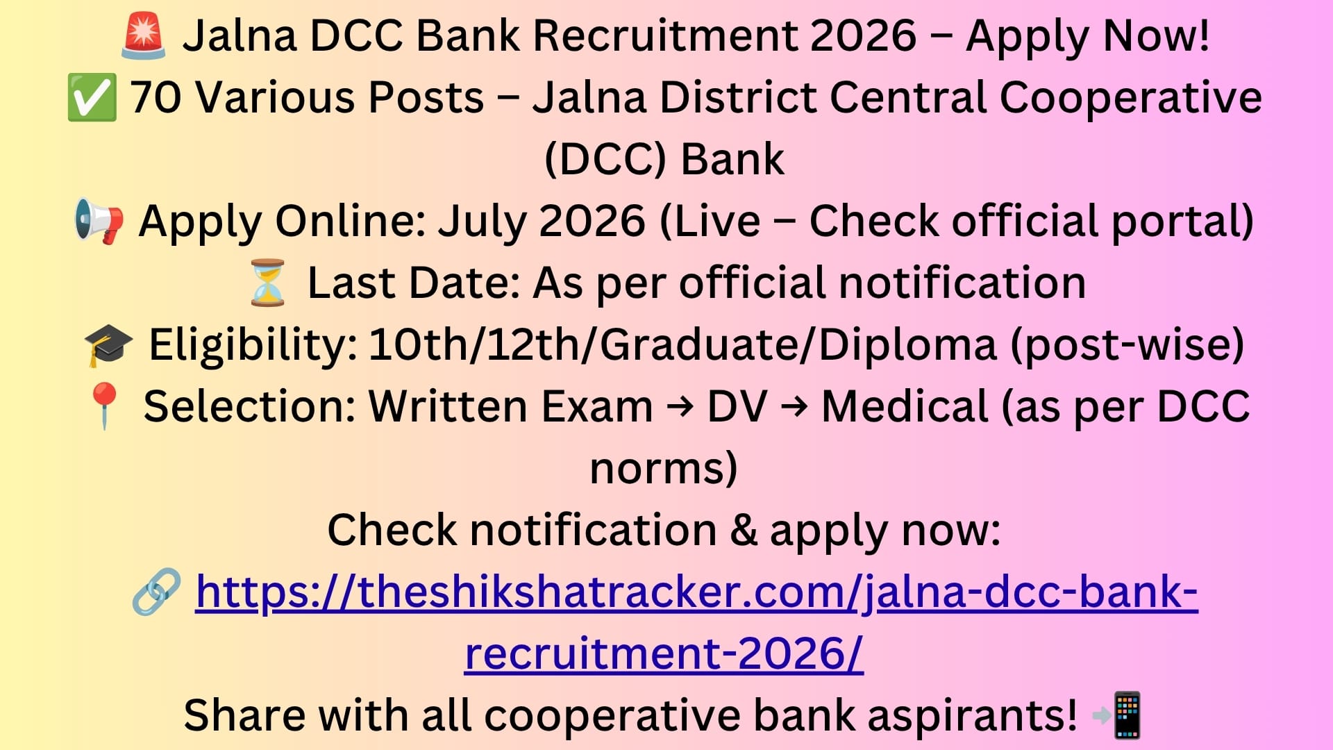 Jalna DCC Bank Recruitment 2026